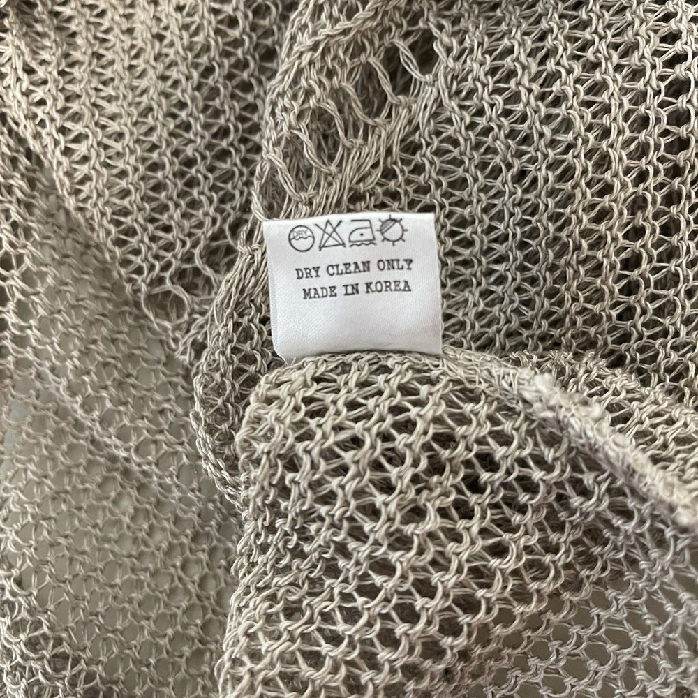 Taupe Brown Open Knit Button Back Sweater Vest Made in Korea Womens F - Picture 7 of 7
